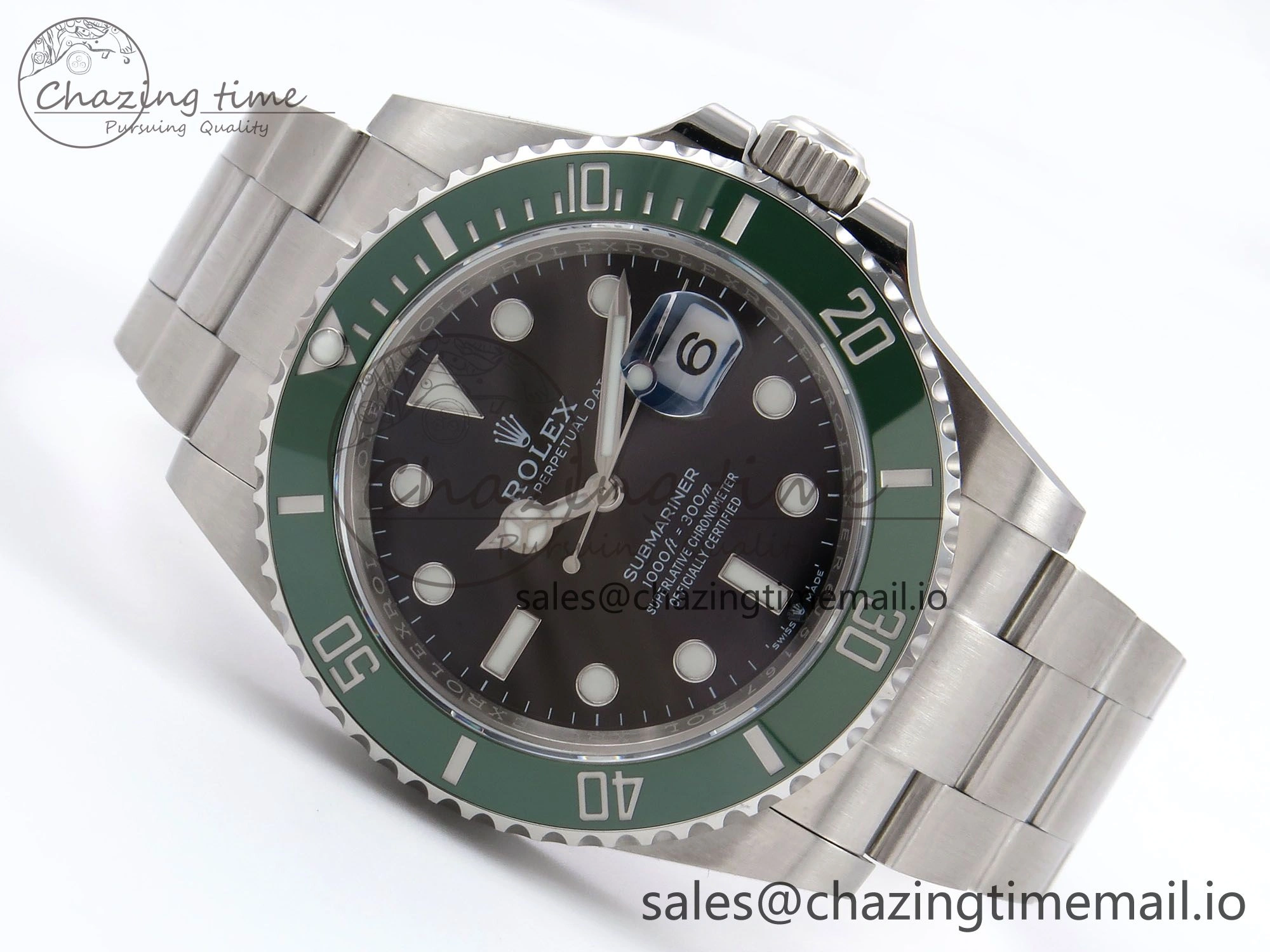 Comfortable Submariner 41mm 126610 LV Green Ceramic EWEF Best Edition on Bracelet SH 1035