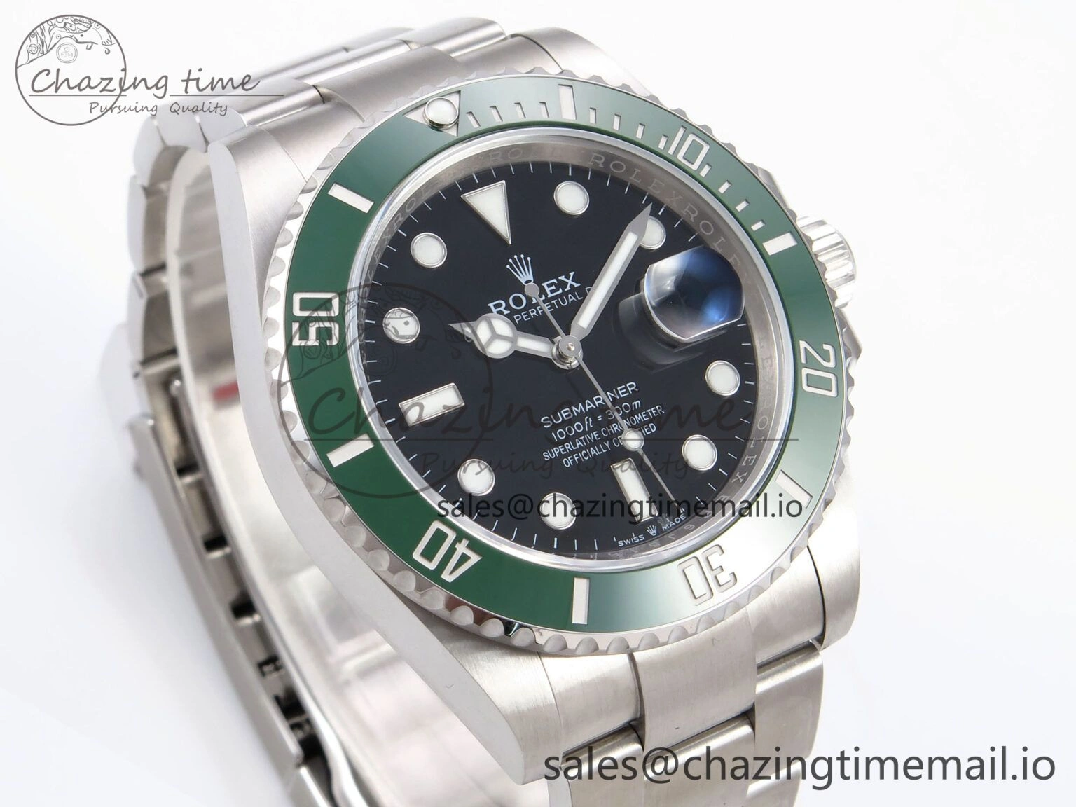 Comfortable Submariner 41mm 126610 LV Green Ceramic EWEF Best Edition on Bracelet SH 1035