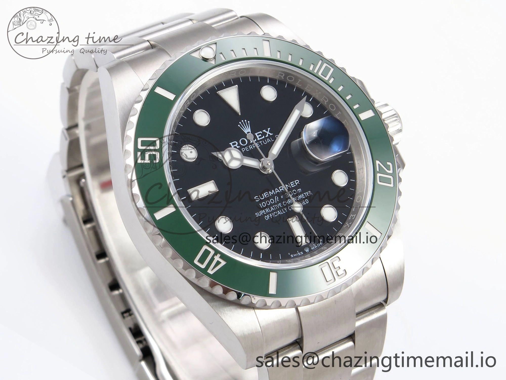 Comfortable Submariner 41mm 126610 LV Green Ceramic EWEF Best Edition on Bracelet SH 1035