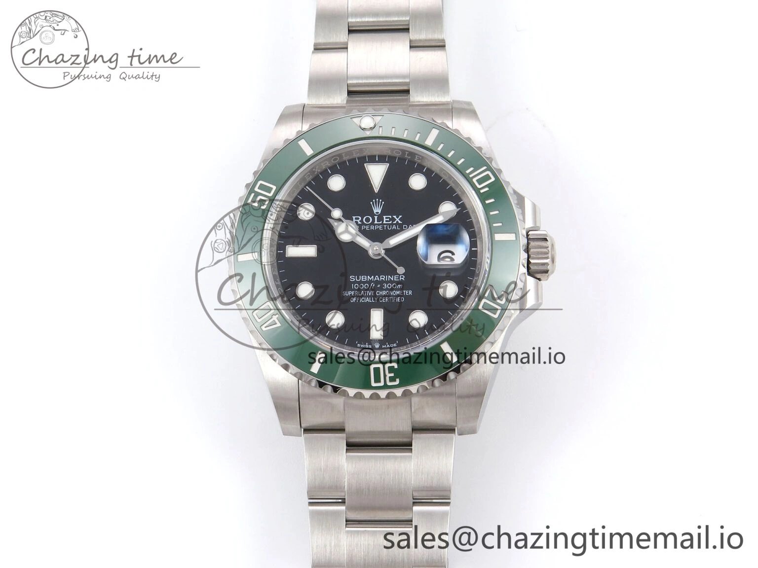 Comfortable Submariner 41mm 126610 LV Green Ceramic EWEF Best Edition on Bracelet SH 1035