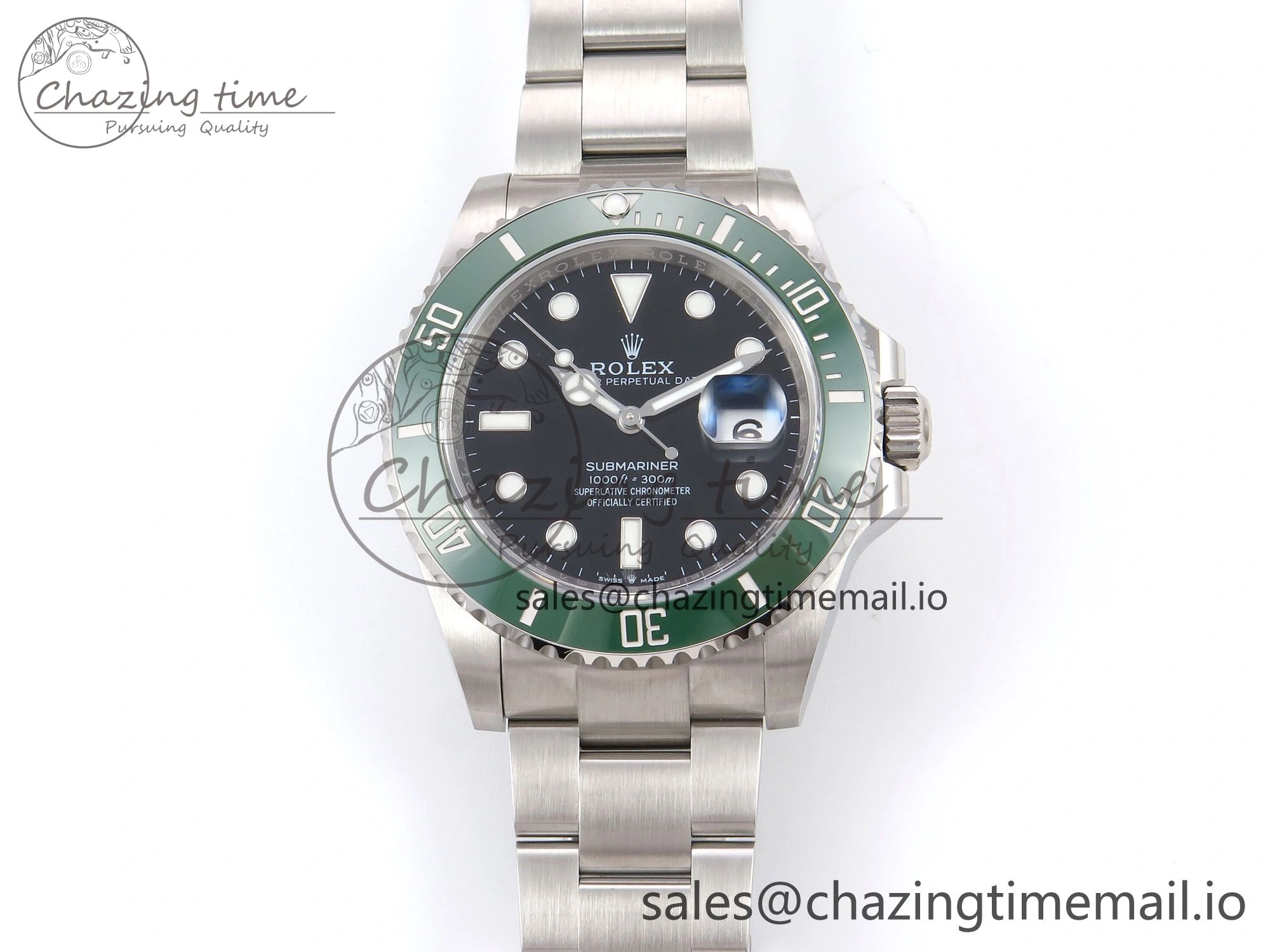Comfortable Submariner 41mm 126610 LV Green Ceramic EWEF Best Edition on Bracelet SH 1035
