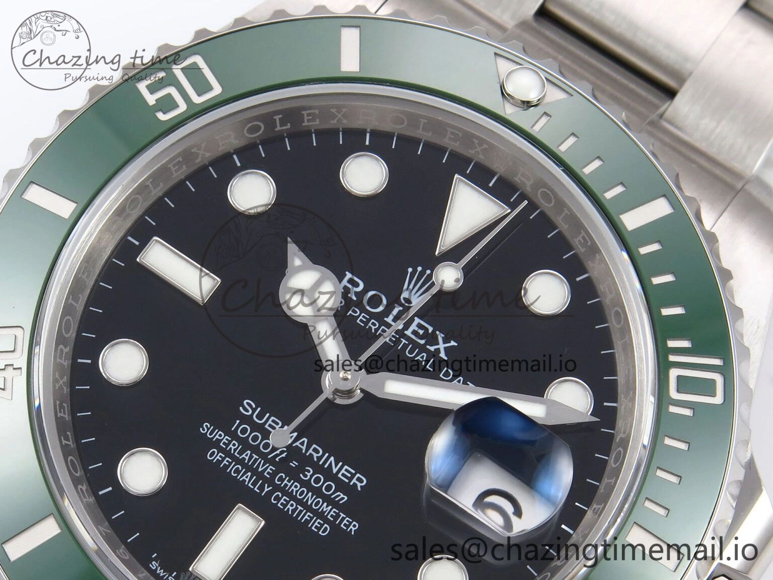 Comfortable Submariner 41mm 126610 LV Green Ceramic EWEF Best Edition on Bracelet SH 1035