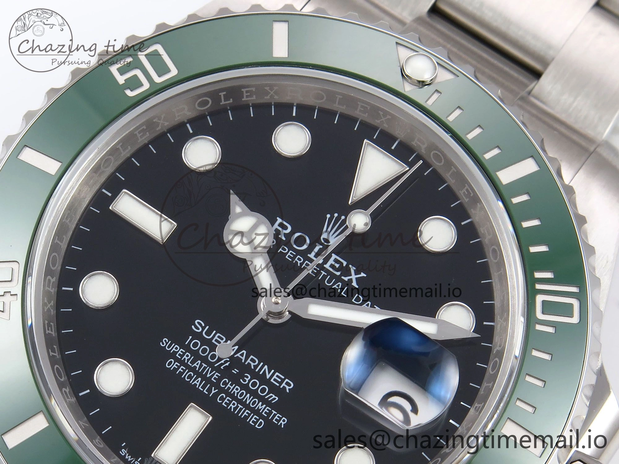 Comfortable Submariner 41mm 126610 LV Green Ceramic EWEF Best Edition on Bracelet SH 1035