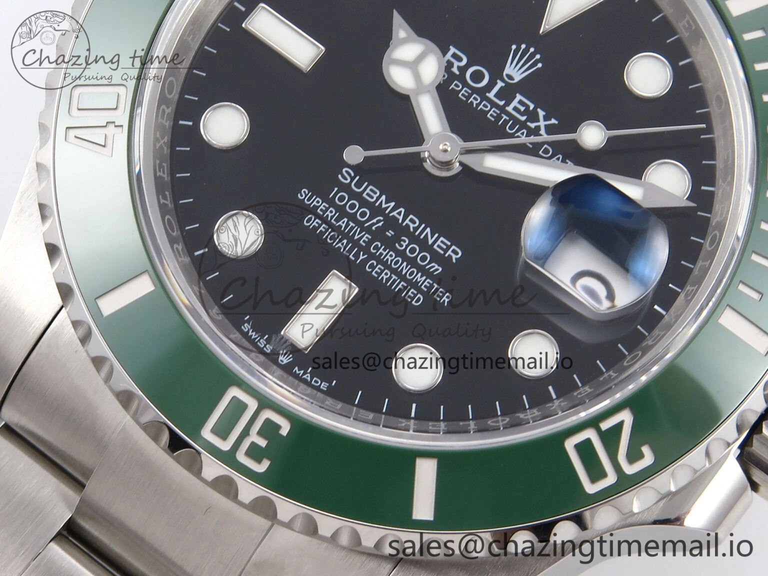 Comfortable Submariner 41mm 126610 LV Green Ceramic EWEF Best Edition on Bracelet SH 1035