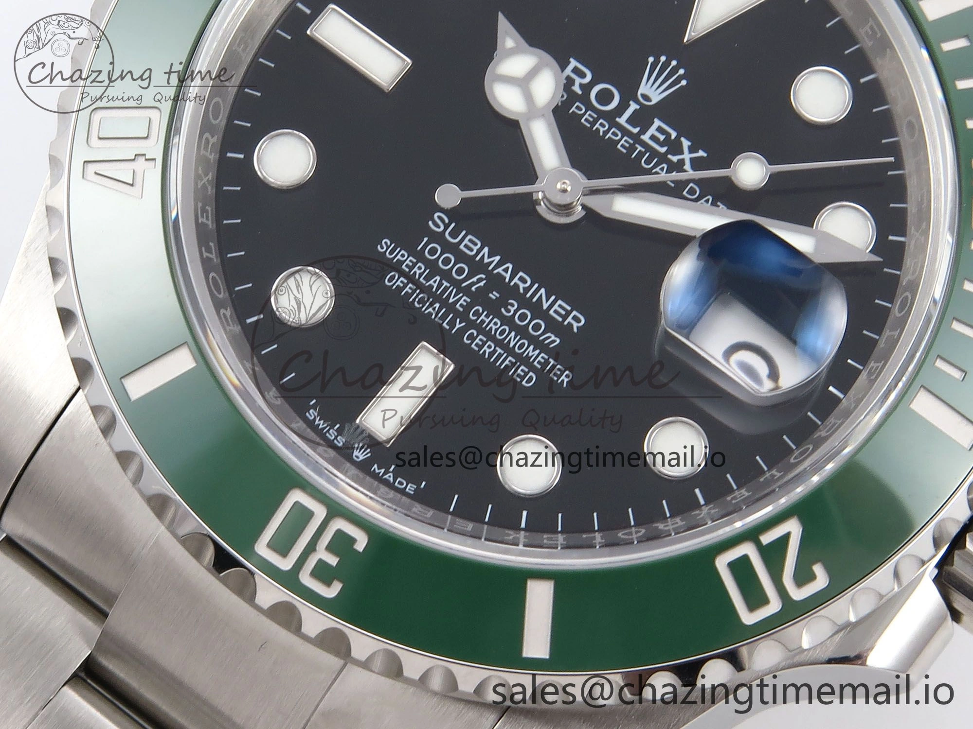 Comfortable Submariner 41mm 126610 LV Green Ceramic EWEF Best Edition on Bracelet SH 1035