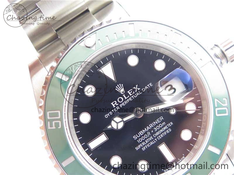 Submariner 41mm 126610 LV Kermit 904L Steel ROF 1:1 Best Edition Black Dial on SS Bracelet A SmoothTexture 2800