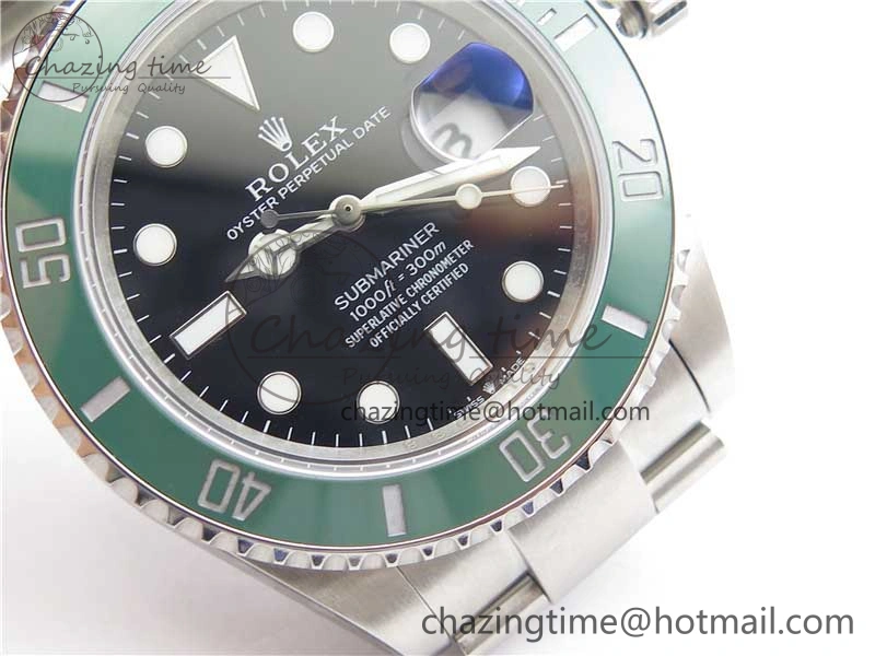 Submariner 41mm 126610 LV Kermit 904L Steel ROF 1:1 Best Edition Black Dial on SS Bracelet A SmoothTexture 2800