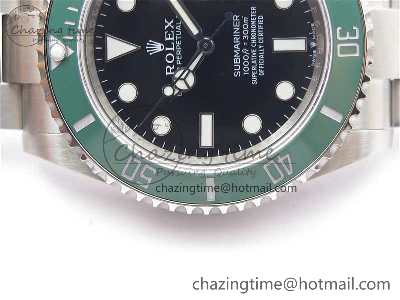 Submariner 41mm 126610 LV Kermit 904L Steel ROF 1:1 Best Edition Black Dial on SS Bracelet A SmoothTexture 2800