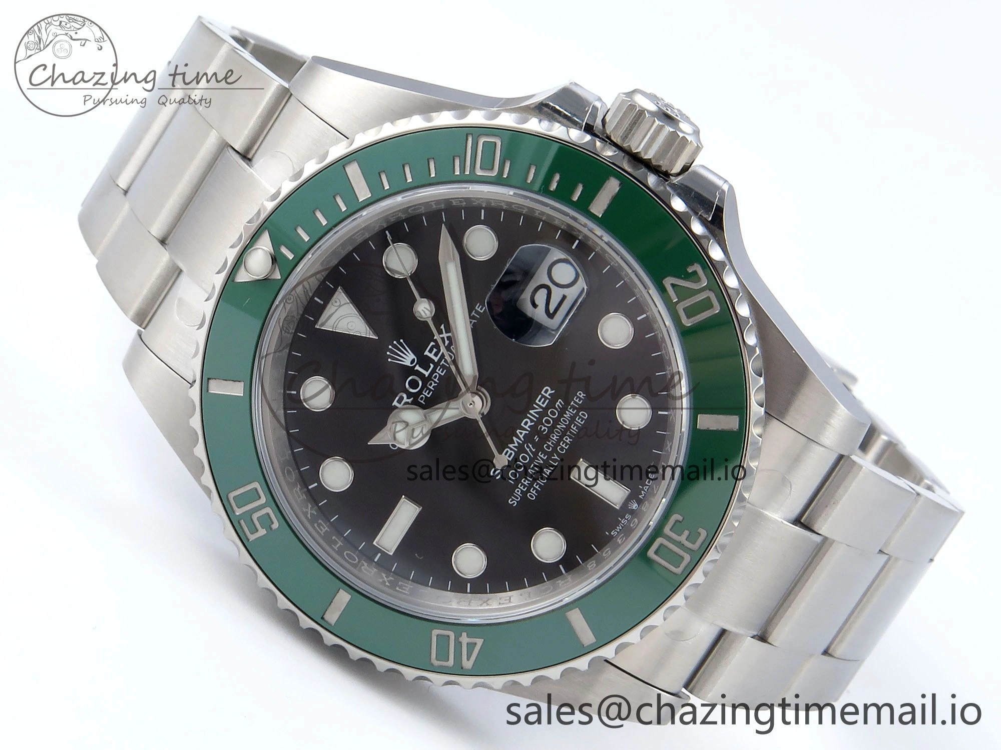 WrinkleFree Submariner 41mm 126610 LV SS ARF 1:1 Best Edition Steel Green Dial 904L SS Oyster Bracelet SH 359