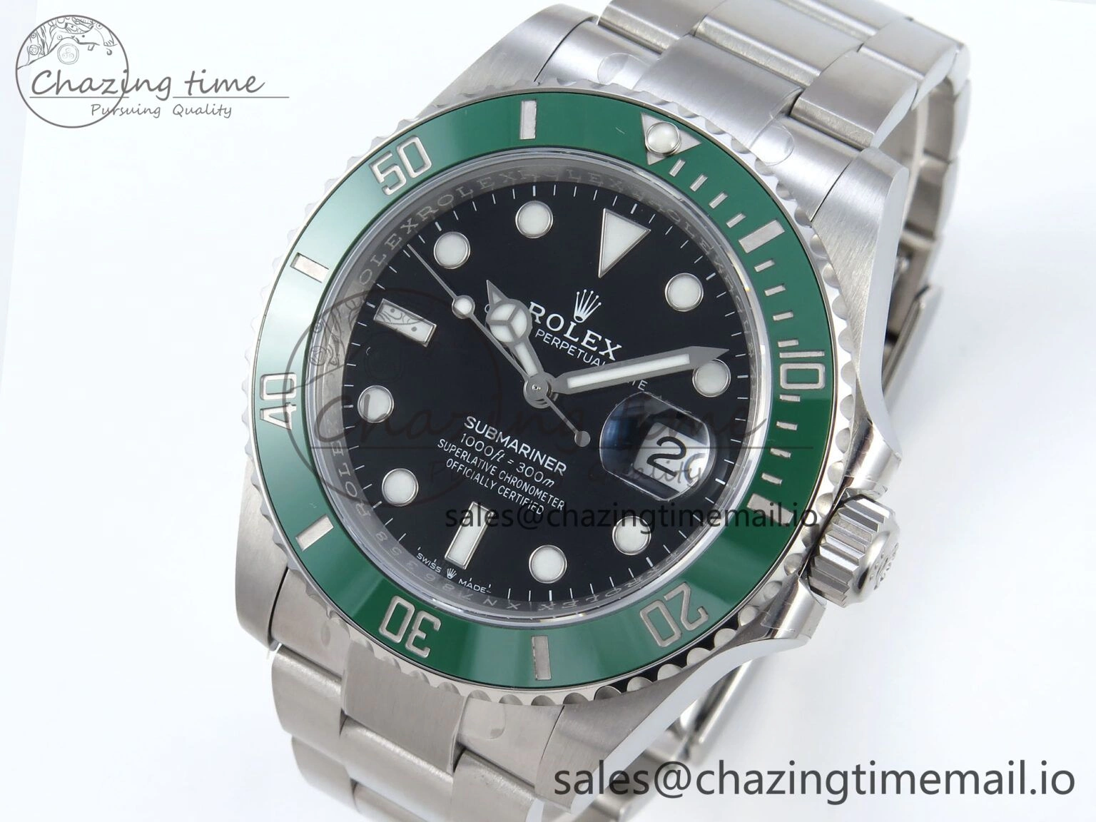 WrinkleFree Submariner 41mm 126610 LV SS ARF 1:1 Best Edition Steel Green Dial 904L SS Oyster Bracelet SH 359
