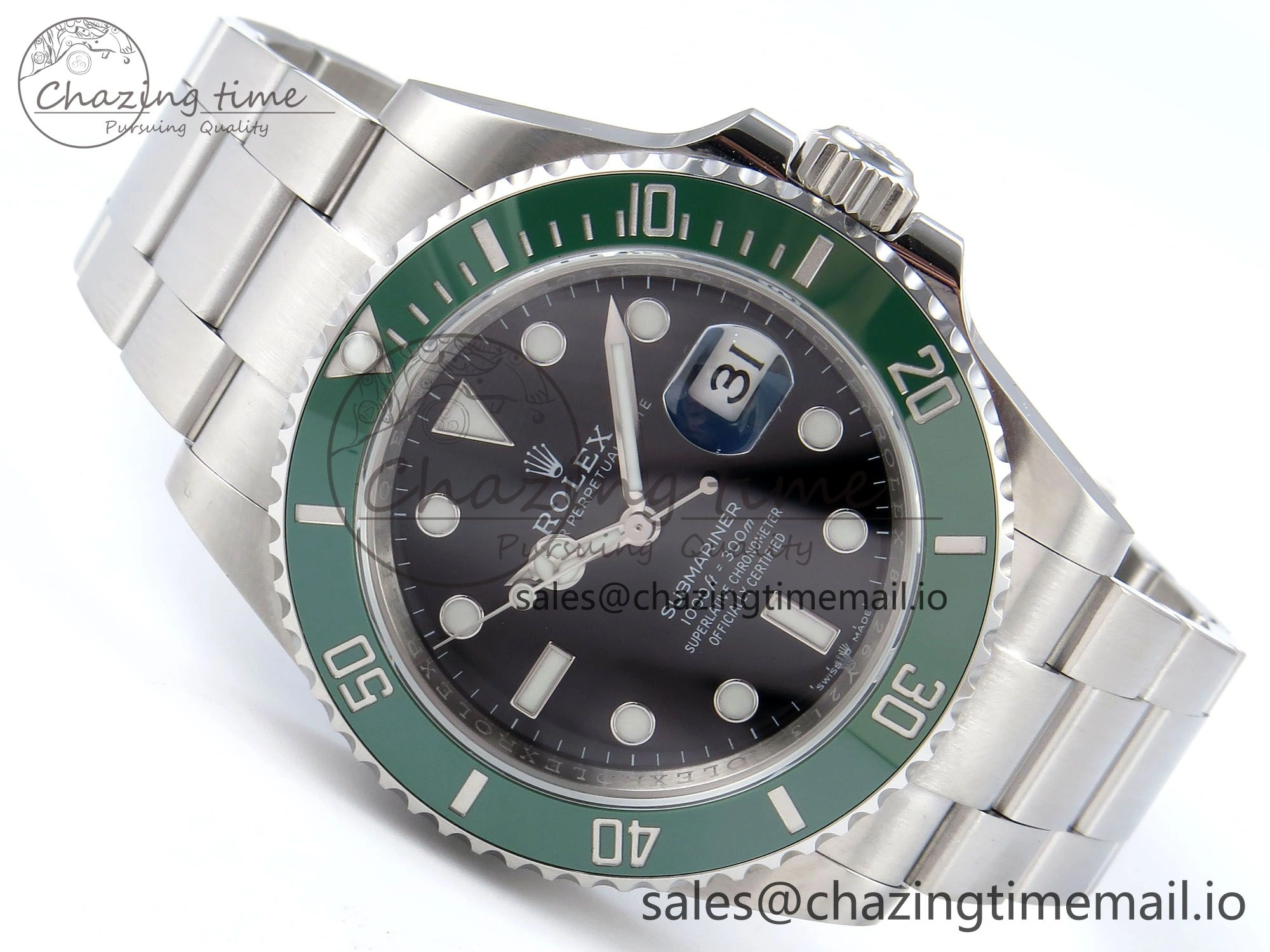 Reliable Submariner 41mm 126610 LV TWSF SS Green Ceramic Black Dial on SS Bracelet SH 290