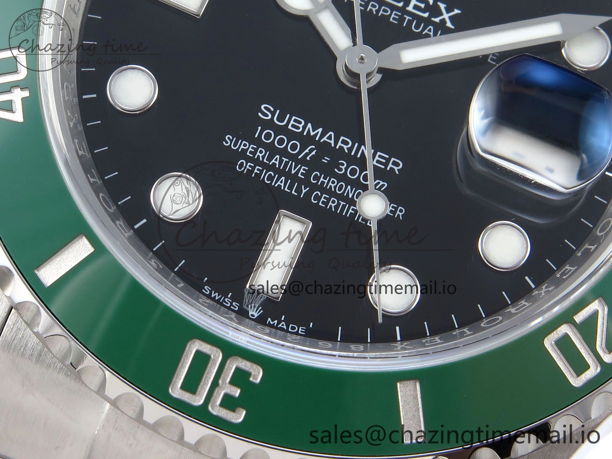 Reliable Submariner 41mm 126610 LV TWSF SS Green Ceramic Black Dial on SS Bracelet SH 290