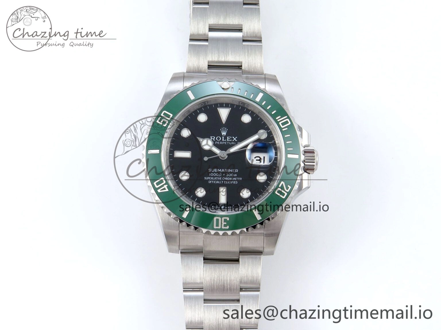 Reliable Submariner 41mm 126610 LV TWSF SS Green Ceramic Black Dial on SS Bracelet SH 290