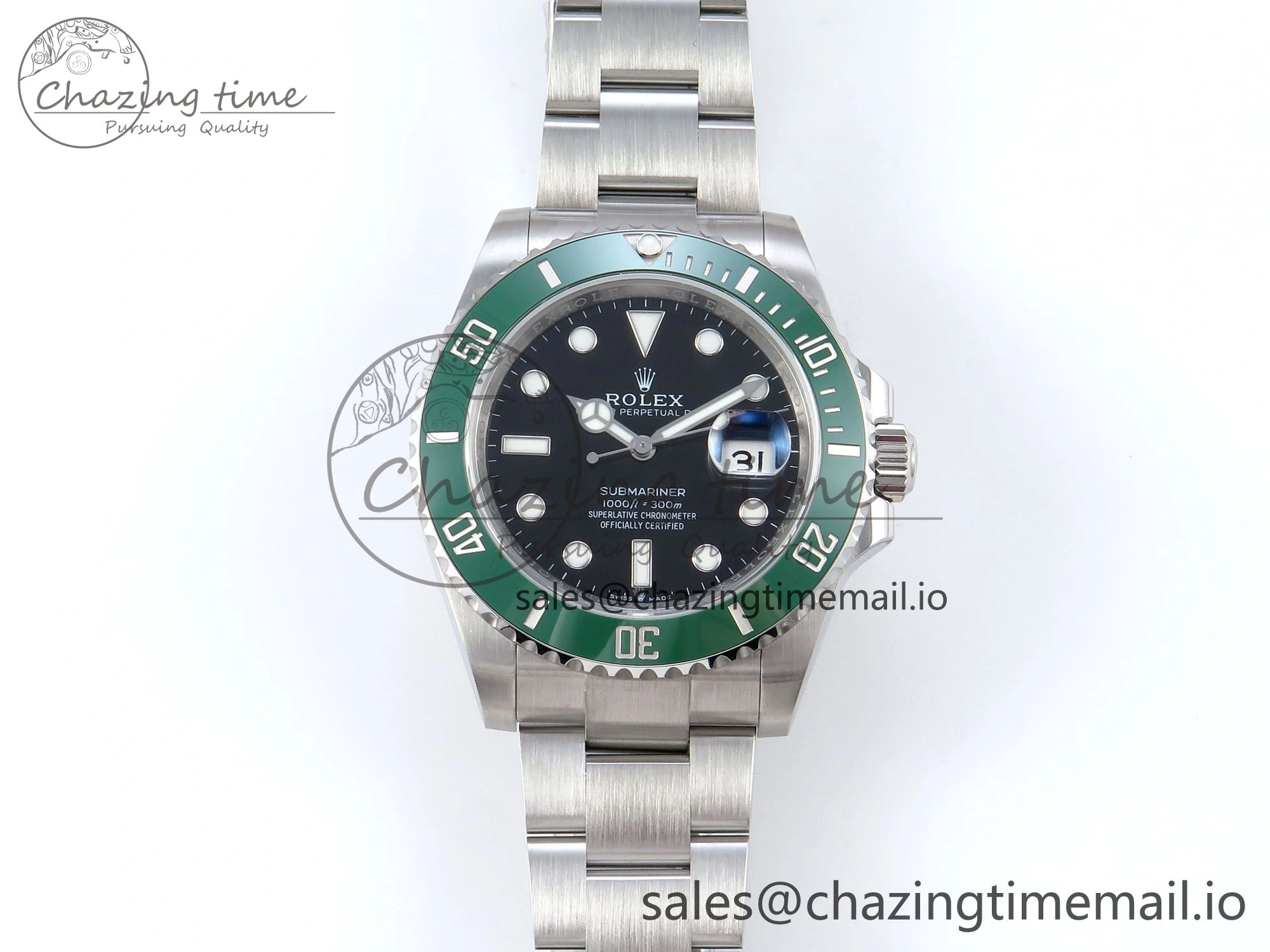 Reliable Submariner 41mm 126610 LV TWSF SS Green Ceramic Black Dial on SS Bracelet SH 290