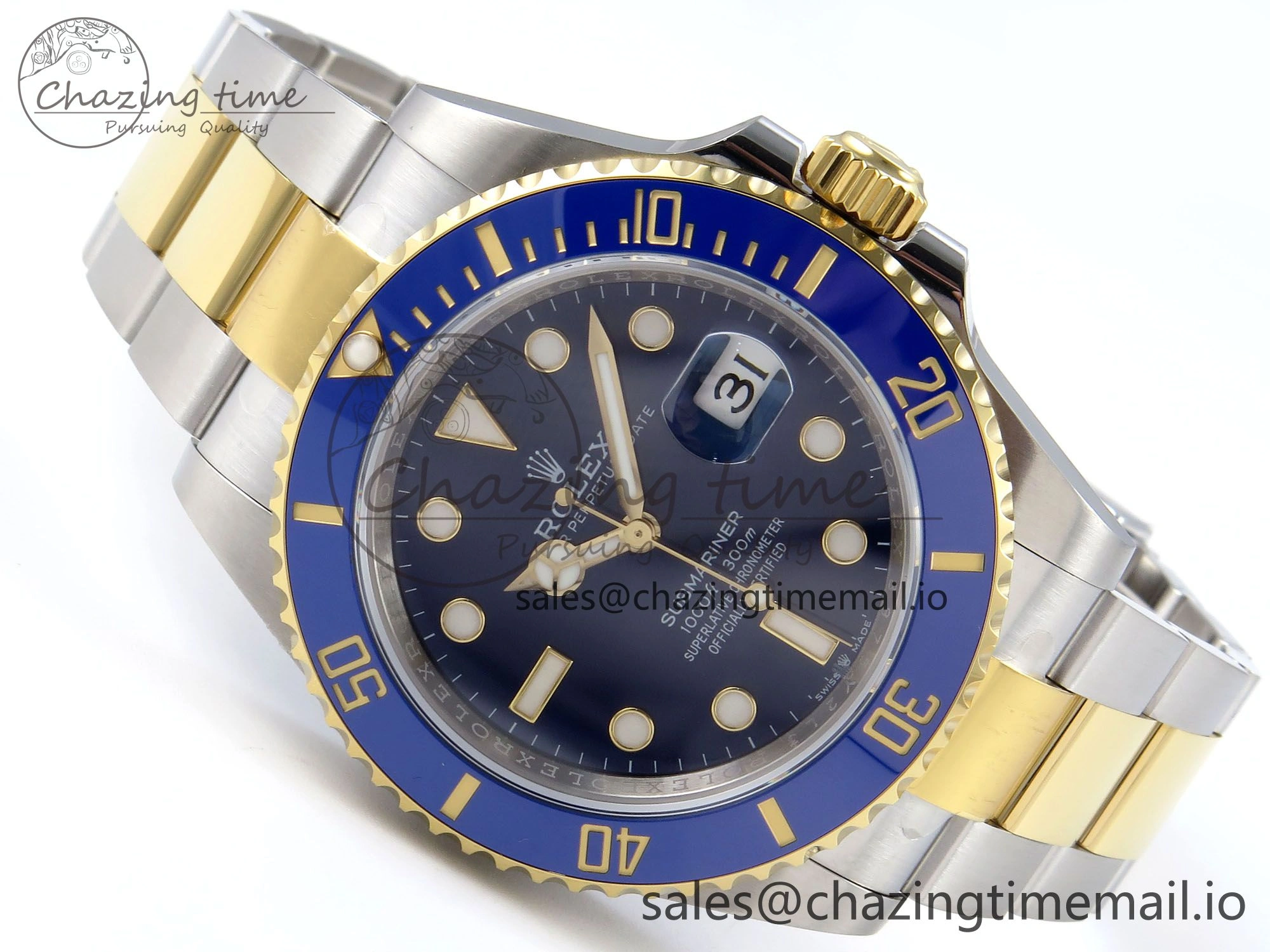 Submariner 41mm 126613 LB TWSF SS YG Blue Ceramic Blue Dial on SS YG Bracelet SH Trendy 291