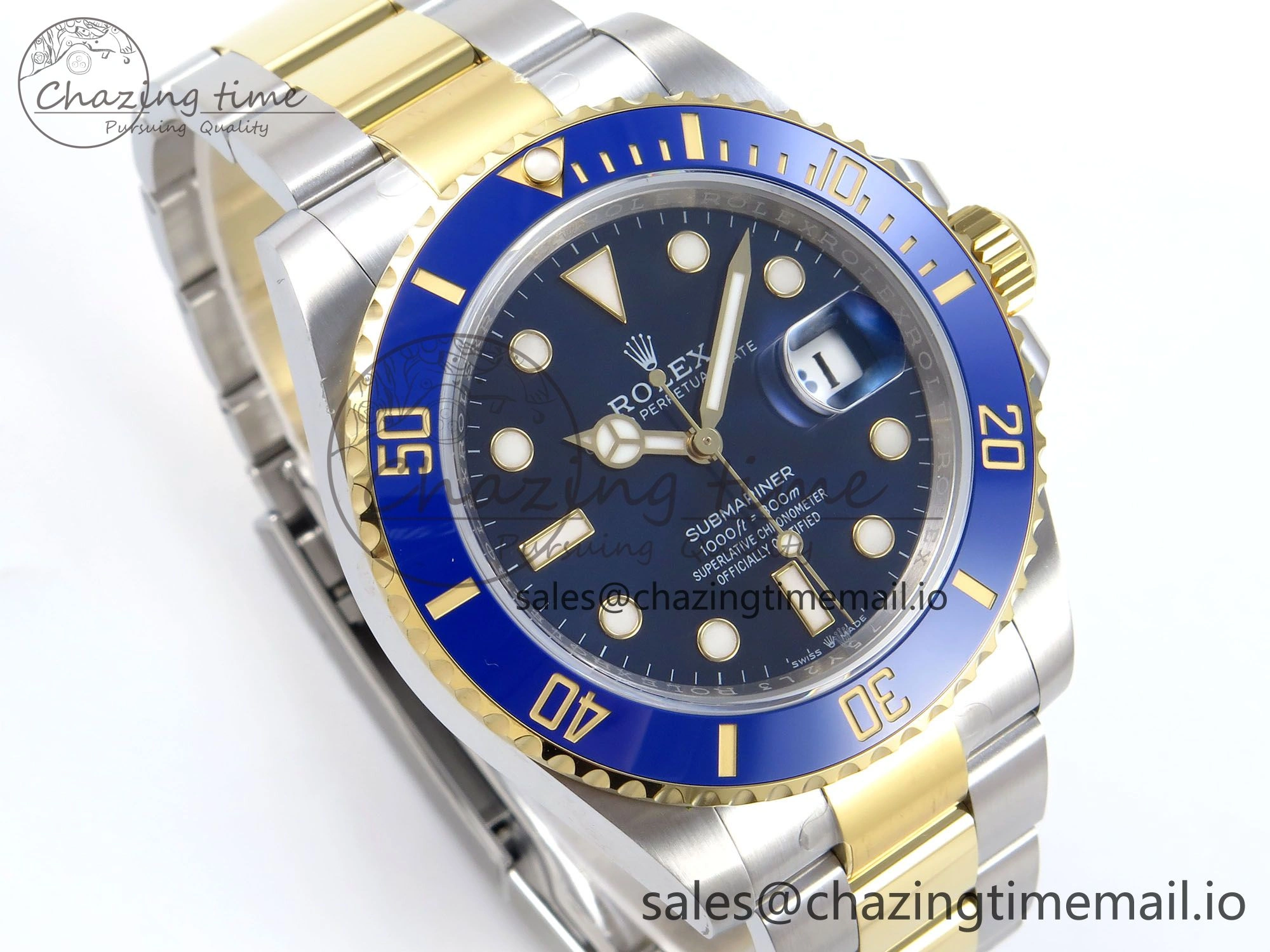 Submariner 41mm 126613 LB TWSF SS YG Blue Ceramic Blue Dial on SS YG Bracelet SH Trendy 291