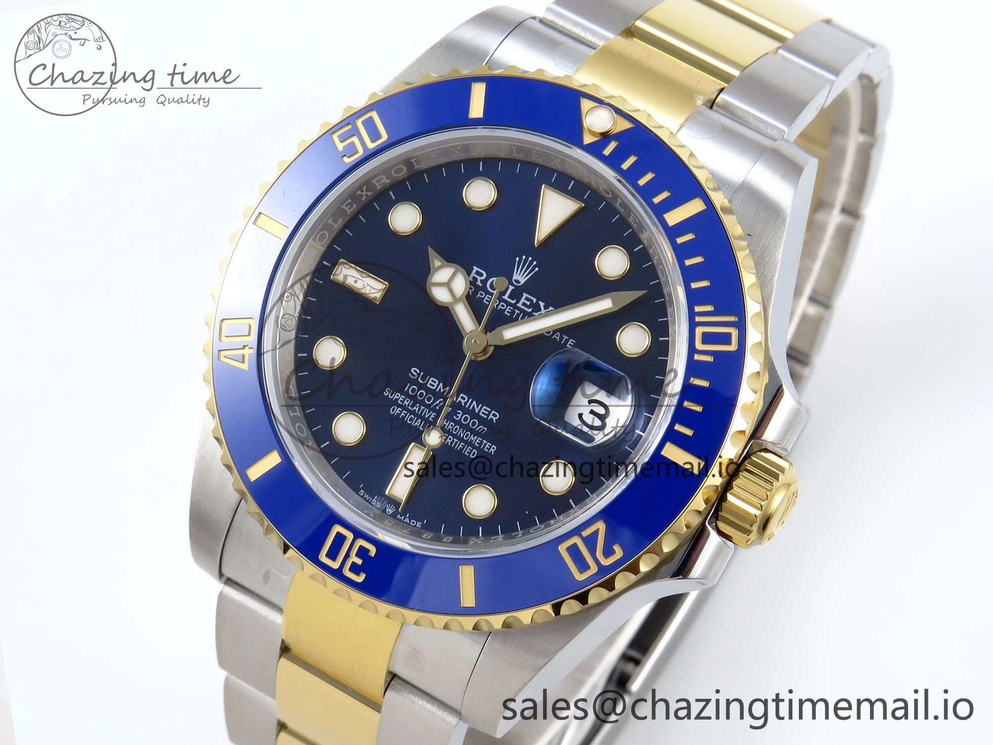 Submariner 41mm 126613 LB TWSF SS YG Blue Ceramic Blue Dial on SS YG Bracelet SH Trendy 291