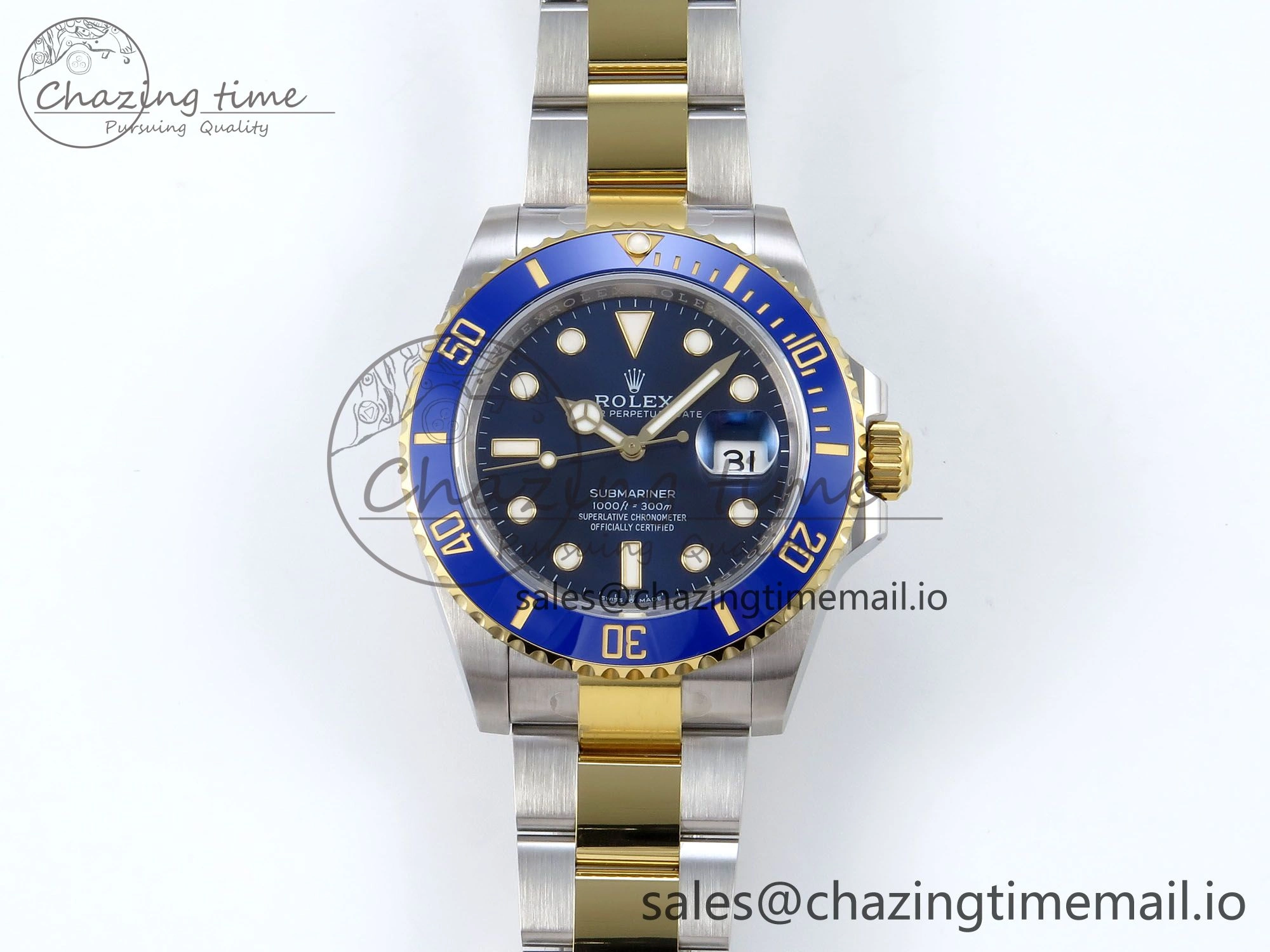 Submariner 41mm 126613 LB TWSF SS YG Blue Ceramic Blue Dial on SS YG Bracelet SH Trendy 291