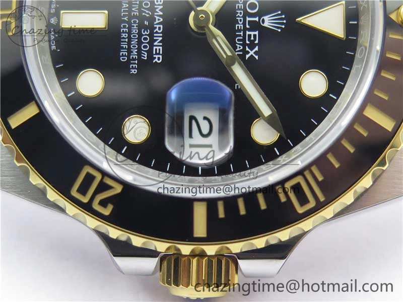 ModernLook Submariner 41mm 126613 LN SS YG EWF Black Dial on SS YG Bracelet A 2622