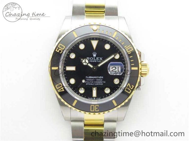 ModernLook Submariner 41mm 126613 LN SS YG EWF Black Dial on SS YG Bracelet A 2622