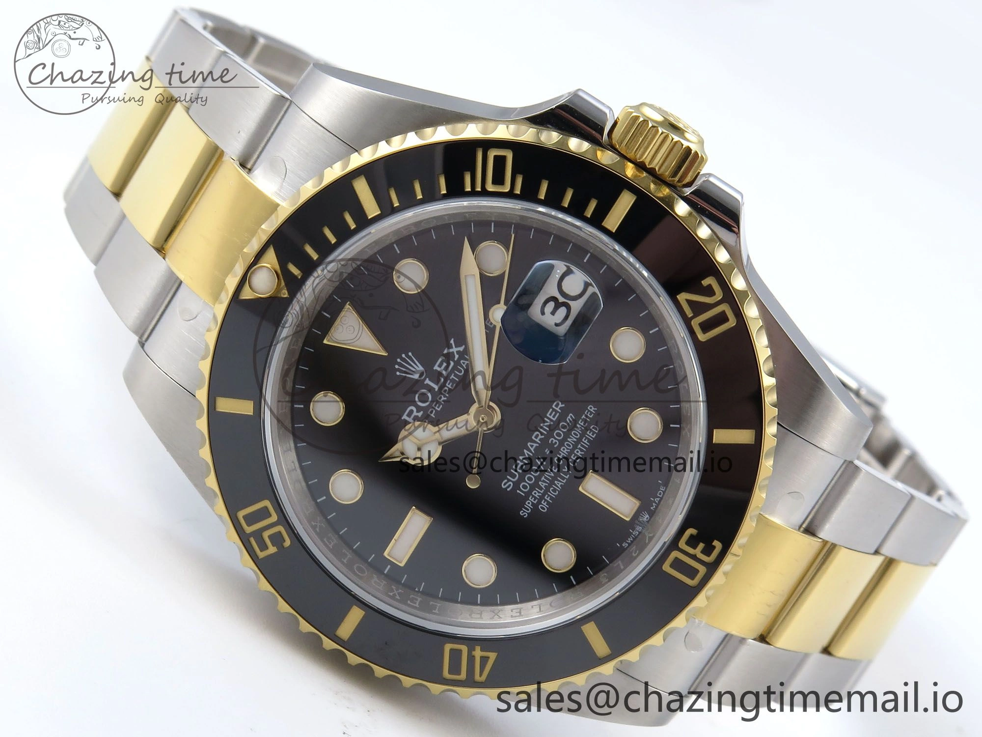 Sustainable Submariner 41mm 126613 LN TWSF SS YG Black Ceramic Black Dial on SS YG Bracelet SH 293