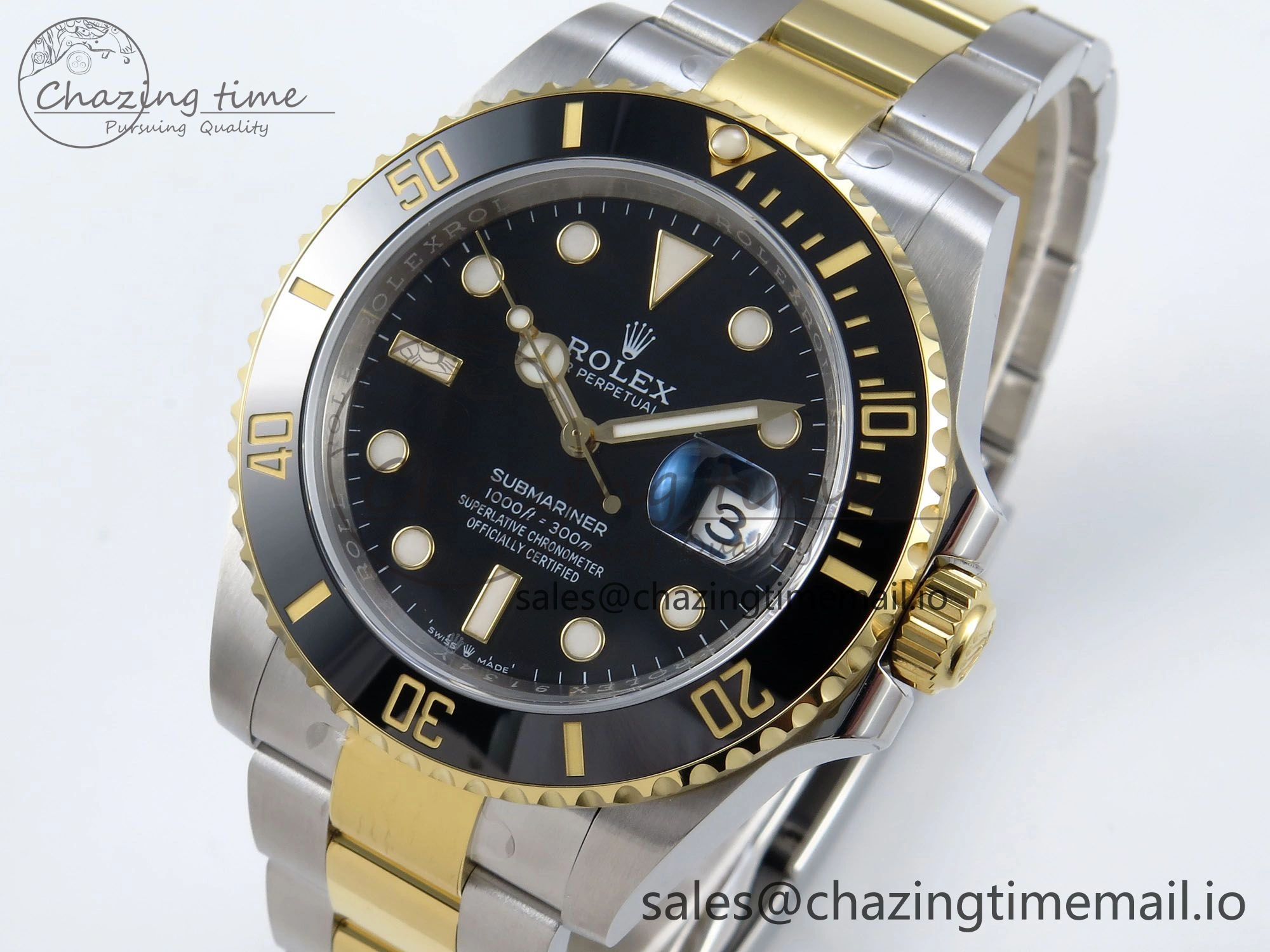 Sustainable Submariner 41mm 126613 LN TWSF SS YG Black Ceramic Black Dial on SS YG Bracelet SH 293
