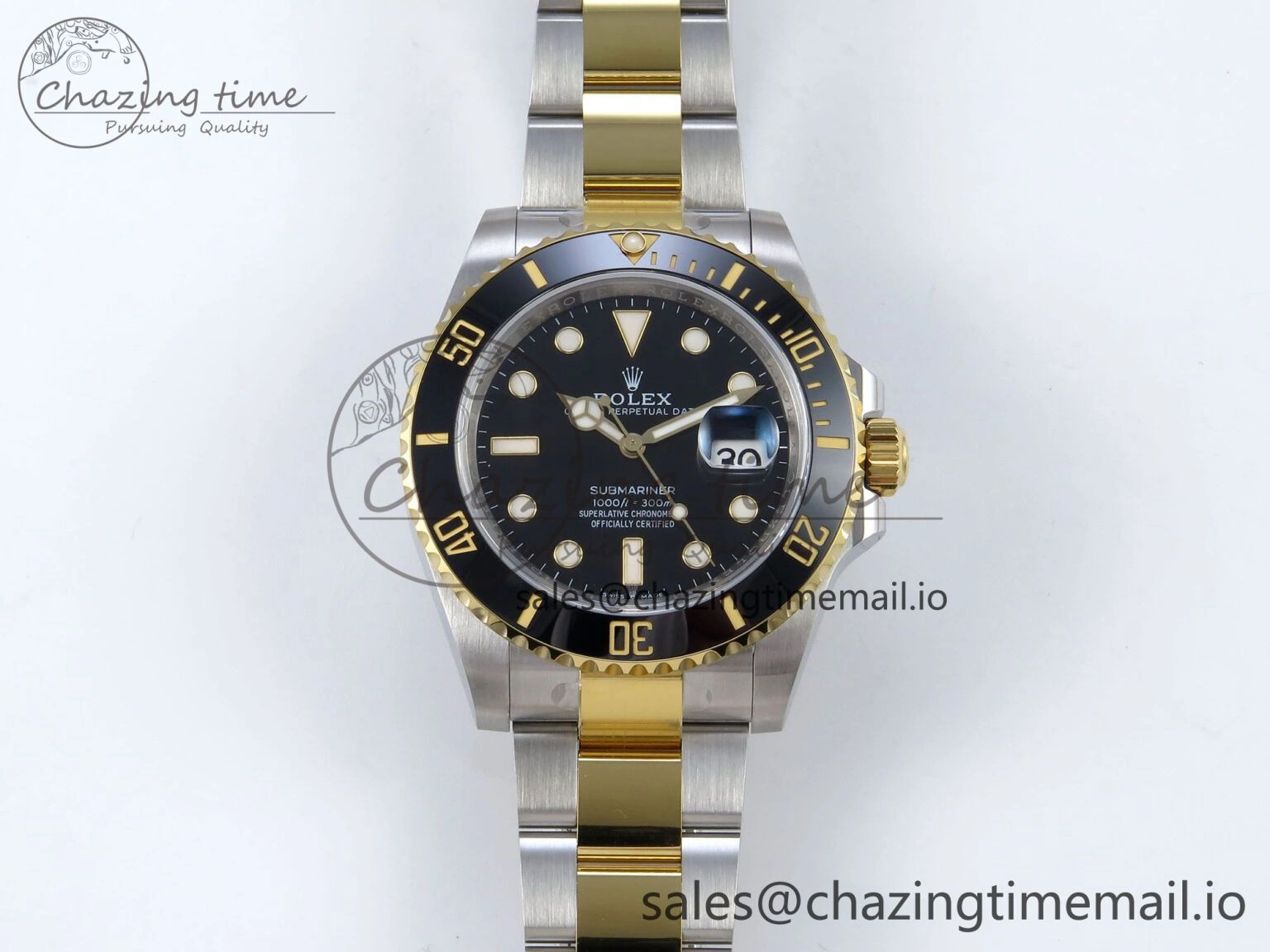 Sustainable Submariner 41mm 126613 LN TWSF SS YG Black Ceramic Black Dial on SS YG Bracelet SH 293