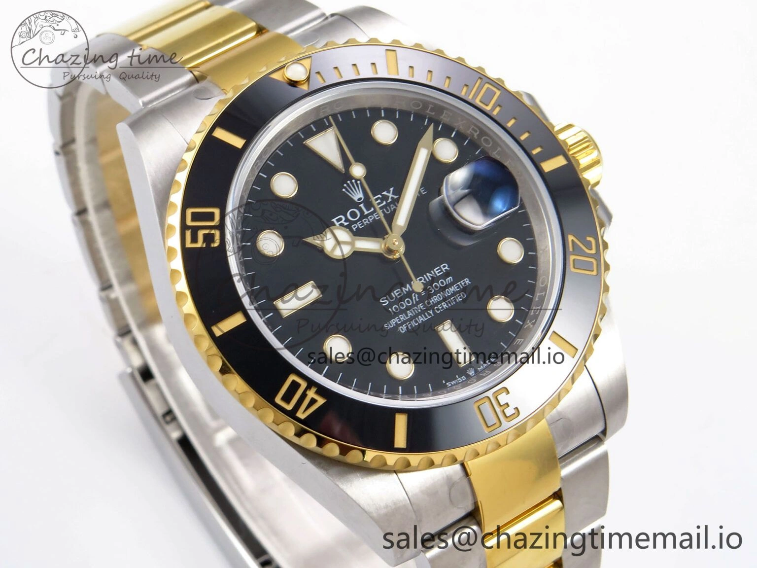 ModernLook Submariner 41mm 126613 LN YG SS EWEF Best Edition Black Dial on YG SS Bracelet A 966