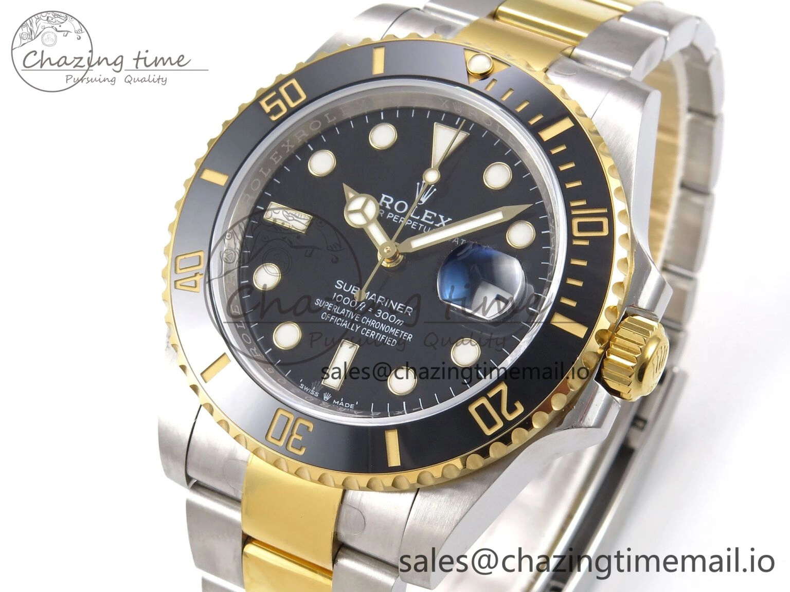 ModernLook Submariner 41mm 126613 LN YG SS EWEF Best Edition Black Dial on YG SS Bracelet A 966