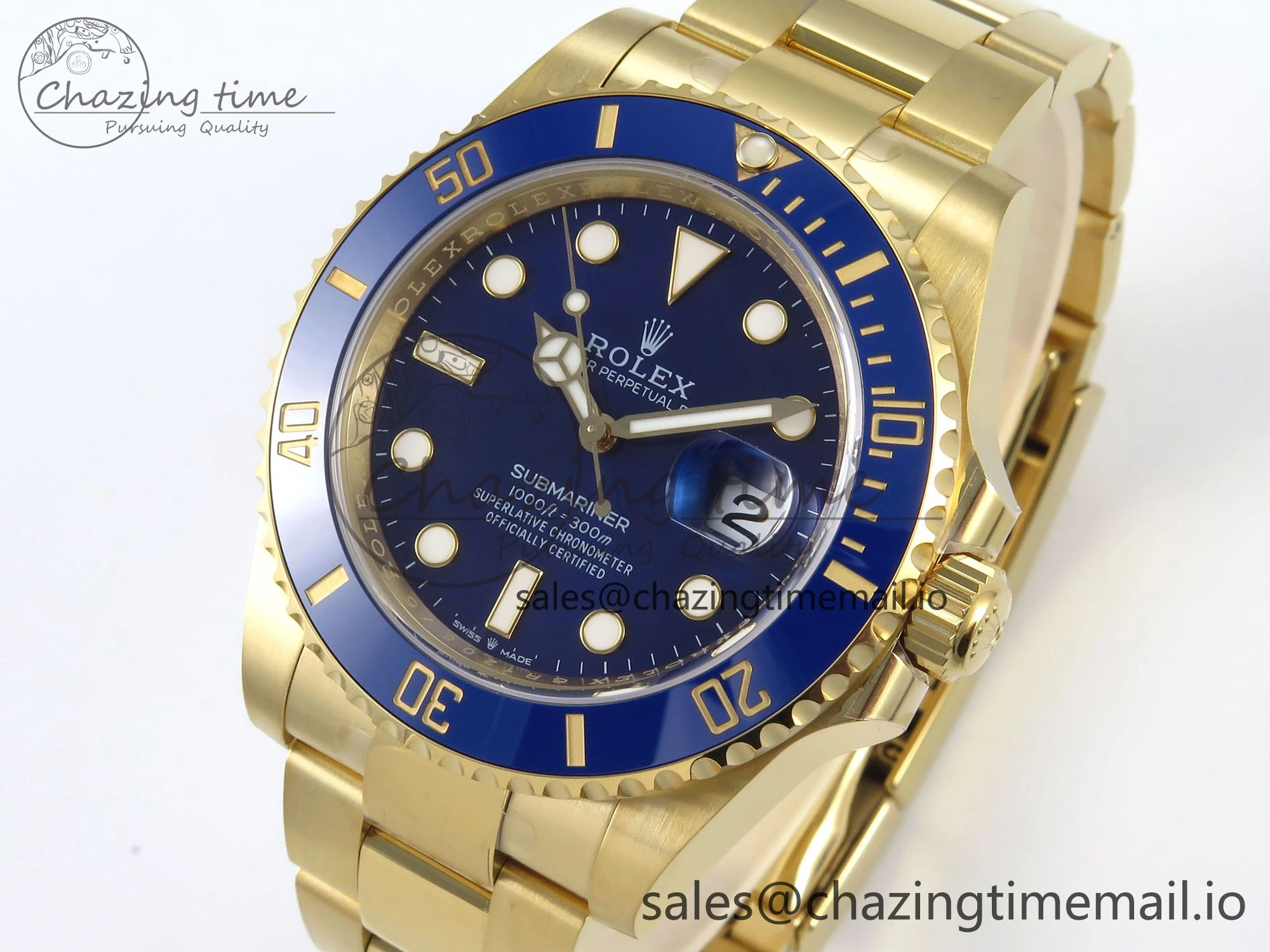 Unique Submariner 41mm 126618 LB THBF 904L Blue Ceramic 1:1 Best Edition on YG Bracelet SH 335