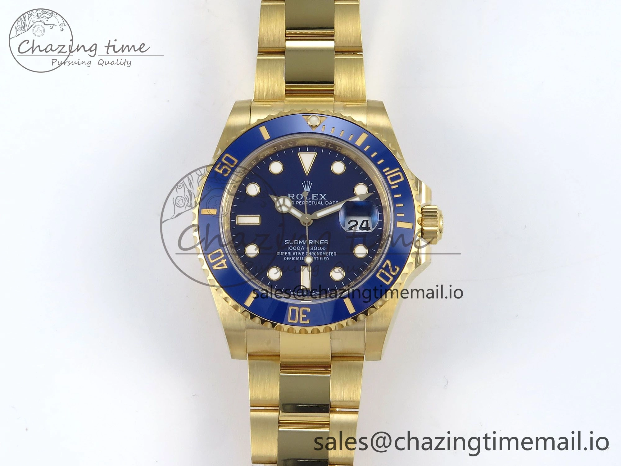 Unique Submariner 41mm 126618 LB THBF 904L Blue Ceramic 1:1 Best Edition on YG Bracelet SH 335