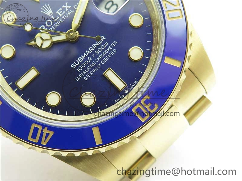 Submariner 41mm 126618 LB YG BP Maker Best Edition Blue Dial on YG Bracelet Elegant 2572