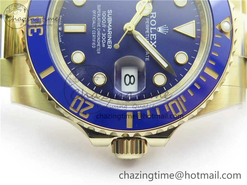 Submariner 41mm 126618 LB YG BP Maker Best Edition Blue Dial on YG Bracelet Elegant 2572