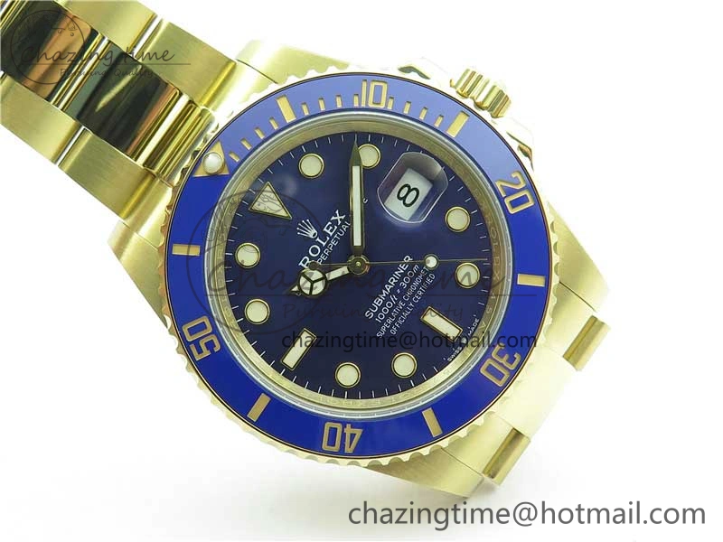 Submariner 41mm 126618 LB YG BP Maker Best Edition Blue Dial on YG Bracelet Elegant 2572