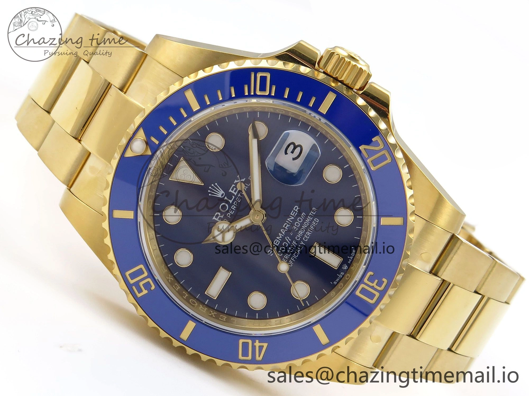 Trendy Submariner 41mm 126618 LB YG EWEF Best Edition Blue Dial on YG Bracelet A 968