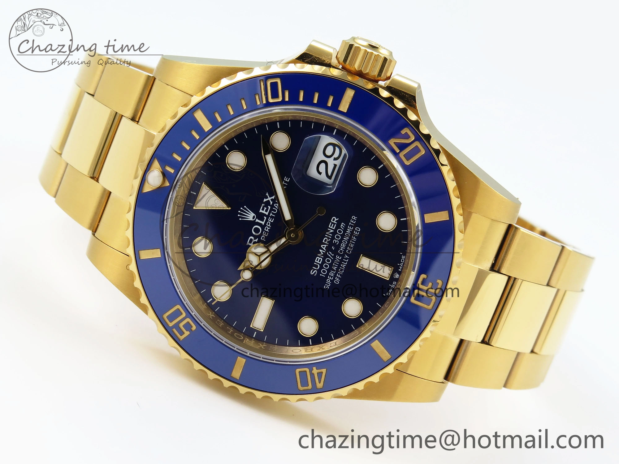 Submariner 41mm 126618 LB YG VSF 1:1 Best Edition Blue Dial on YG Bracelet VS WaterResistant 1706