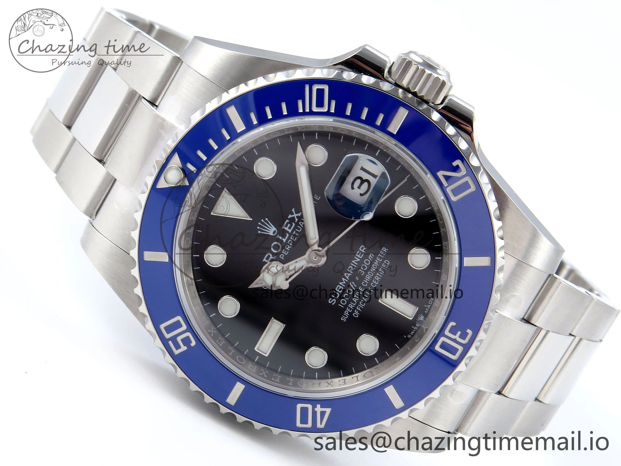 Submariner 41mm 126619 LB TWSF SS Blue Ceramic Black Dial on SS Bracelet SH FashionForward 289