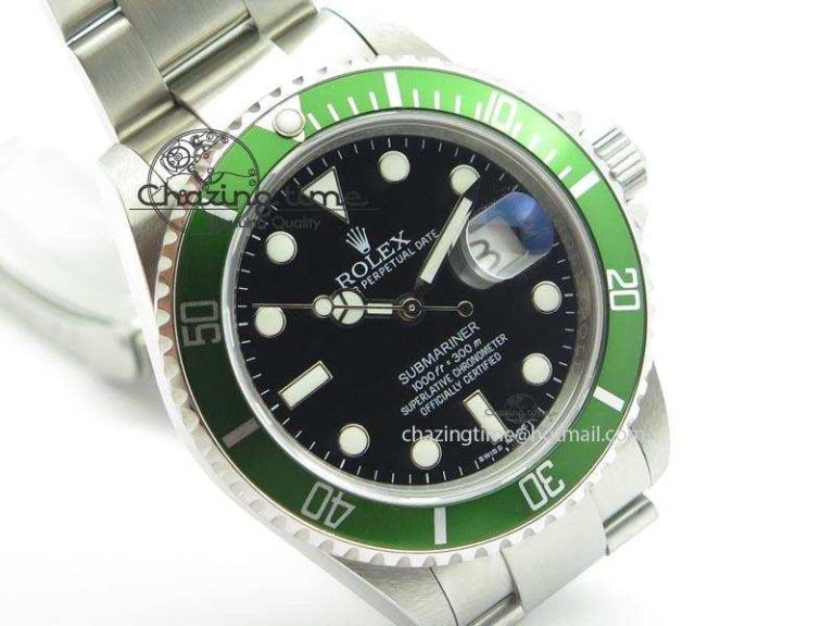 Breathable Submariner BP Maker 16610 Green Dial On SS Bracelet A 3870