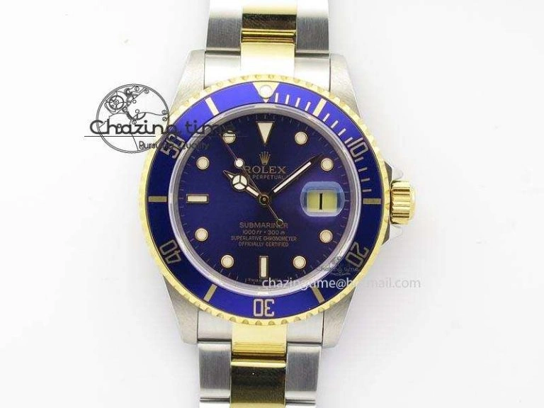 Submariner BP Maker 16613 Blue Dial SS YG Case On SS YG Bracelet A Fashionable 3877