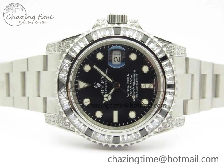 Submariner Black Diamond Bezel SS GSF Best Edition Black Dial On SS Bracelet A Thermal 3270