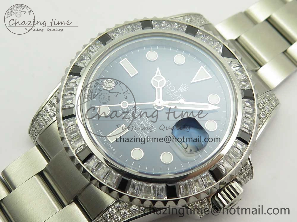 Submariner Black Diamond Bezel SS GSF Best Edition Black Dial On SS Bracelet A Thermal 3270