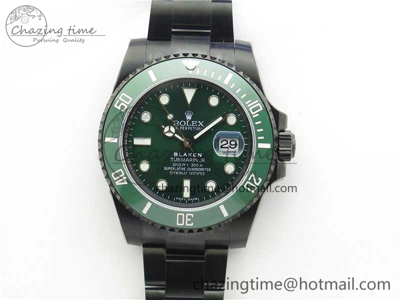 Submariner Blaken Date 116610LV PVD V9F 1:1 Best Edition On PVD Bracelet VR Functional 2874