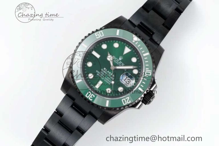 Flexible Submariner Blaken PVD Green Ceramic APSF 1:1 Best Edition on PVD Bracelet VR 2377