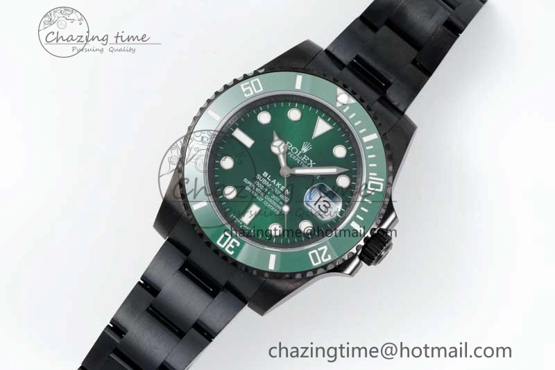 Flexible Submariner Blaken PVD Green Ceramic APSF 1:1 Best Edition on PVD Bracelet VR 2377