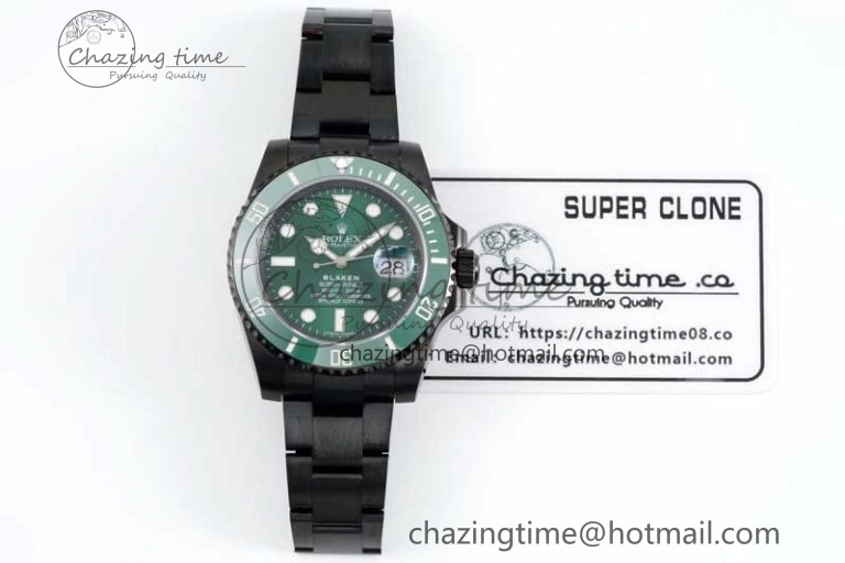 Flexible Submariner Blaken PVD Green Ceramic APSF 1:1 Best Edition on PVD Bracelet VR 2377