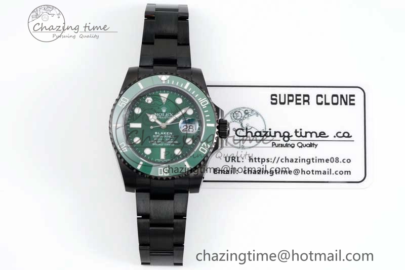 Flexible Submariner Blaken PVD Green Ceramic APSF 1:1 Best Edition on PVD Bracelet VR 2377
