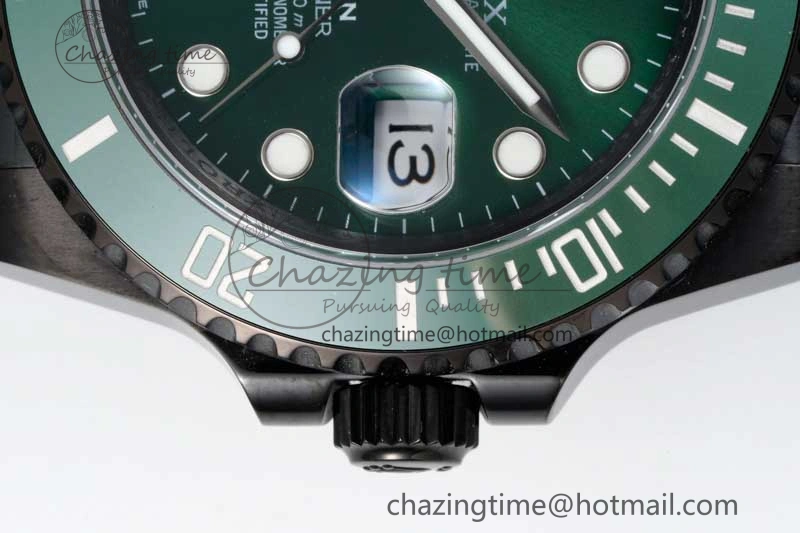 Flexible Submariner Blaken PVD Green Ceramic APSF 1:1 Best Edition on PVD Bracelet VR 2377