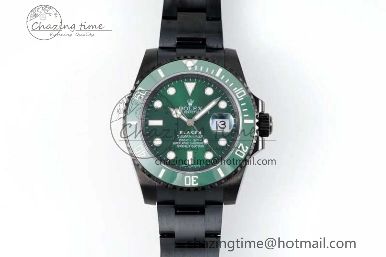 Flexible Submariner Blaken PVD Green Ceramic APSF 1:1 Best Edition on PVD Bracelet VR 2377