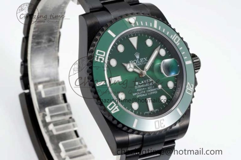 Flexible Submariner Blaken PVD Green Ceramic APSF 1:1 Best Edition on PVD Bracelet VR 2377