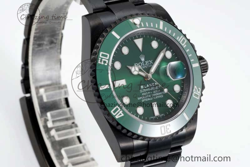 Flexible Submariner Blaken PVD Green Ceramic APSF 1:1 Best Edition on PVD Bracelet VR 2377